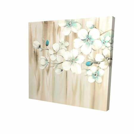 FONDO 12 x 12 in. White Flowers on Wood-Print on Canvas FO2791967